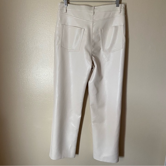 Wilfred Melina Cropped in Birch Ivory Vegan Leather Pants FLAW - Picture 9 of 13